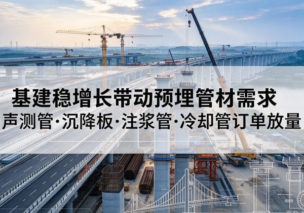 伊通基建稳增长带动预埋监测管材需求，声测管、沉降板、注浆管订单持续放量